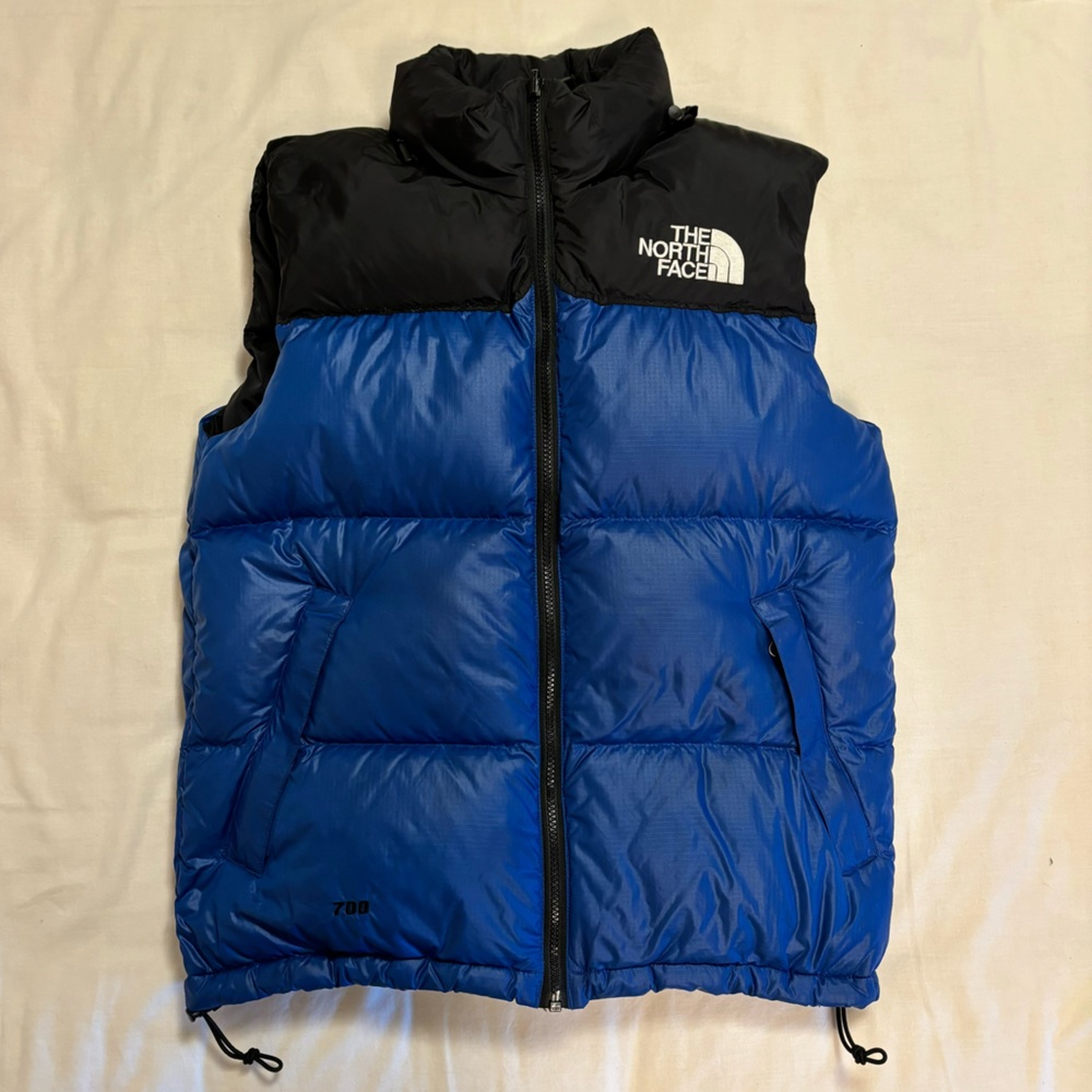 North Face Vintage Puffer Vest 700 Goose Down Black and Blue